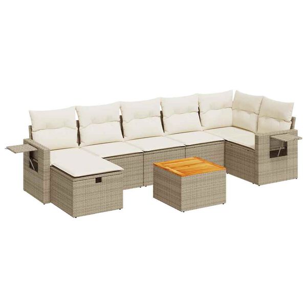 vidaXL Garden Sofa Set Beige and Cream White