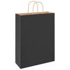 vidaXL Paper Bags 50 pcs with Handles Black 12.6x4.7x16.5"