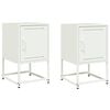 vidaXL Bedside Cabinet Set of 2 White Steel Medium Bedside Cabinet