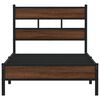 vidaXL Bed Frame Brown oak Steel Twin Bed Frame Rectangular Modern