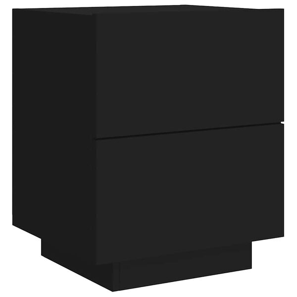 vidaXL Bedside Cabinet Black Engineered wood Medium Modern