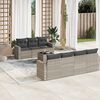 vidaXL Garden Sofa Set Set of 8 Light Grey PE rattan Large