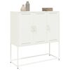 vidaXL Highboard White Steel Medium Highboard Rectangular Industrial