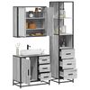 vidaXL Bathroom Furniture Set Grey Sonoma Engineered wood with a metal frame