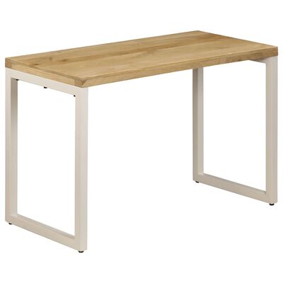 vidaXL Dining Table 45.3"x21.7"x30" Solid Mango Wood and Steel