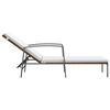 vidaXL Sun Lounger With Table Set of 3 Brown Poly rattan Large