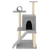 vidaXL Cat Tree Light Grey Engineered Wood, Plush, Sisal Medium