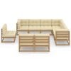vidaXL Garden Lounge Set Honey Brown Solid pinewood, fabric (100% polyester)