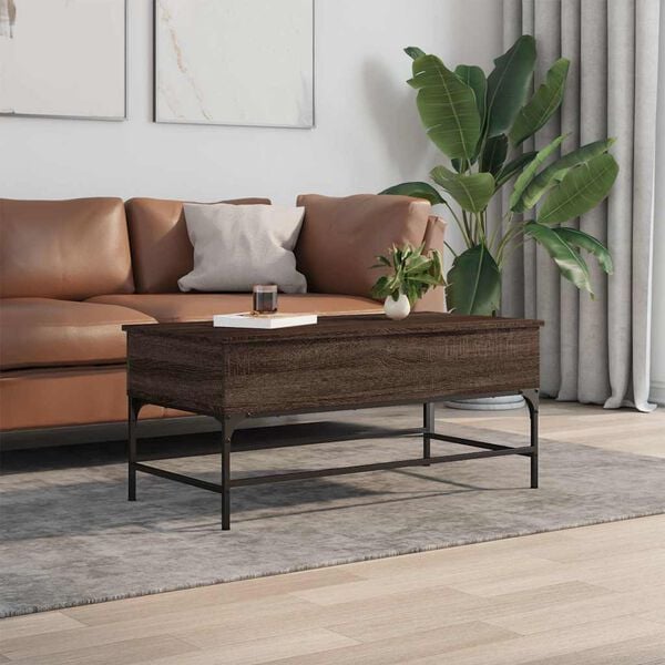 vidaXL Coffee Table Brown Oak Engineered Wood 39.4 in x 19.7 in x 17.7 in