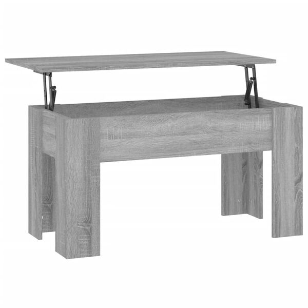vidaXL Coffee Table Grey Sonoma Engineered Wood Height-Adjustable