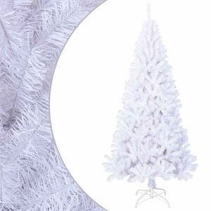 vidaXL Artificial Christmas Tree White PVC and Steel 82.7 in