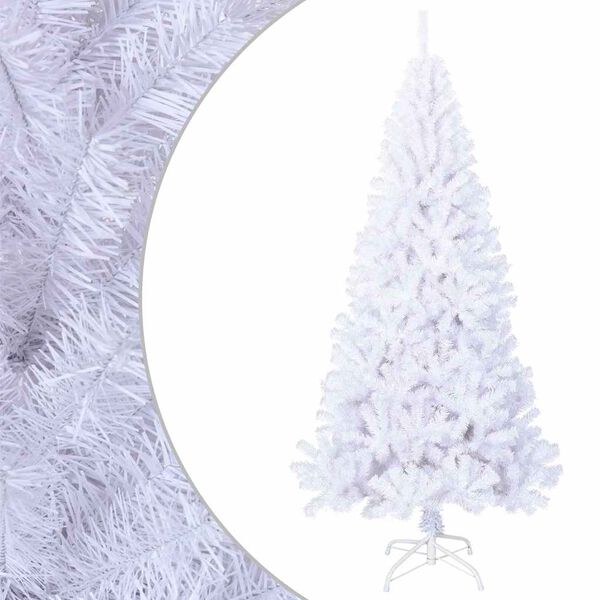 vidaXL Artificial Christmas Tree White PVC and Steel 82.7 in