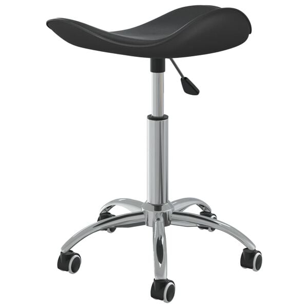 vidaXL Office Chair Black Faux leather, Chrome steel Adjustable