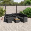 vidaXL Garden Sofa Set Black PE Rattan Large Modular Garden Sofa Set
