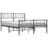 vidaXL Bed Frame Black Steel Double bed size 55.1x78.7 in Bed Frame