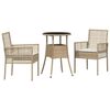 vidaXL Garden Dining Set 3 pcs Beige Poly rattan