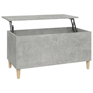 vidaXL Coffee Table Concrete Grey Engineered wood, Solid eucalyptus wood