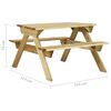 vidaXL Picnic Table With Bench Green Treated Pine Standard Durable