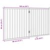 vidaXL Dog Gate Set of 2 White Poplar Wood 63.0 in total length