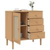 vidaXL Sideboard Brown Solid pine wood, engineered wood, poly rattan