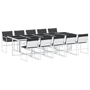 vidaXL Garden Dining Set White, Anthracite