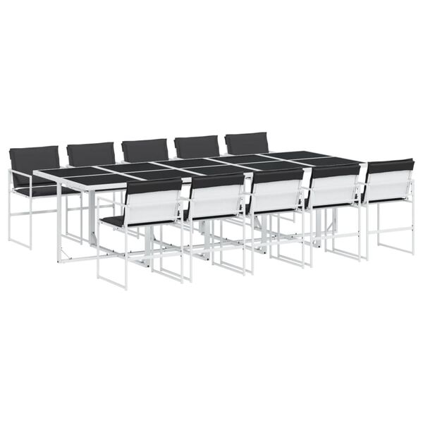 vidaXL Garden Dining Set White, Anthracite