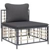 vidaXL Garden Lounge Set Anthracite Poly Rattan Large Modular
