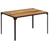 vidaXL Dining Table Brown, Black Solid mango wood, Powder-coated iron