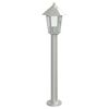 vidaXL Outdoor Floor Lamp Set of 3 Silver Stainless Steel, Polycarbonate