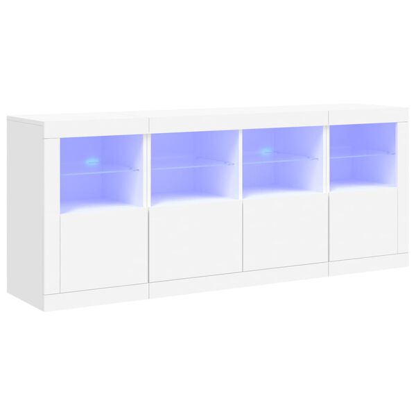 vidaXL Sideboard White Engineered wood, Glass Medium Sideboard