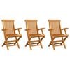 vidaXL Patio Chair Set of 3 Teak
