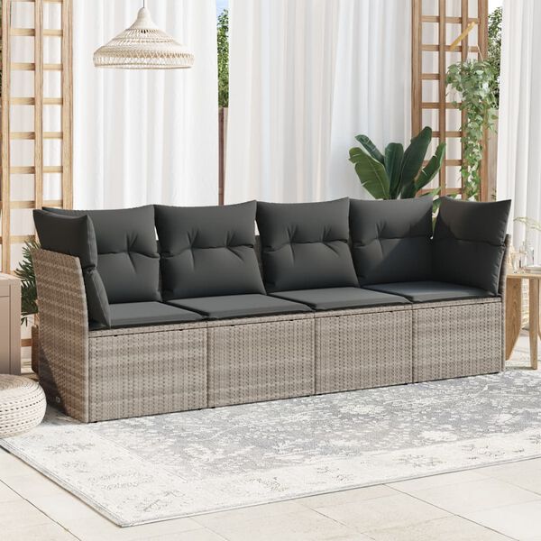 vidaXL Garden Sofa Set Light Grey, Dark Grey