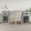 vidaXL Desk With Cabinet Grey Sonoma Engineered Wood Large