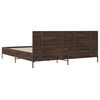 vidaXL Bed Frame Brown Oak Engineered wood, metal, plywood Full Durable