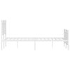vidaXL Bed Frame White Steel Small Double Rectangular Modern