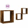 vidaXL Wall Cube Shelf Set of 2 Smoked oak Engineered wood