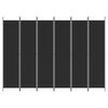 vidaXL 6-Panel Room Divider Black 118.1"x86.6" Fabric