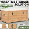 vidaXL Storage Chest Natural wood MDF, Polyester 31.5 x 15.7 x 15.7 in