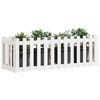vidaXL Garden Raised Bed White Solid pine wood 59.1 in Width Durable