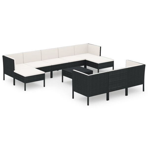 vidaXL Garden Lounge Set Black