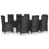 vidaXL Garden Dining Set Black