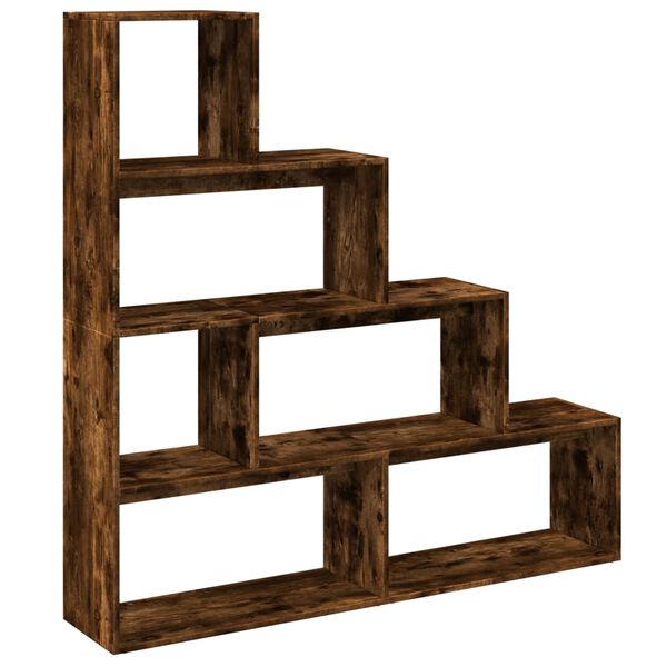 vidaXL Room Divider Bookcase Smoked Oak Engineered Wood