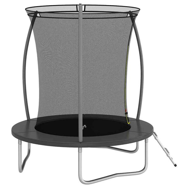vidaXL Trampoline Set Black and Grey Galvanized Steel, PVC, PP, PE Medium