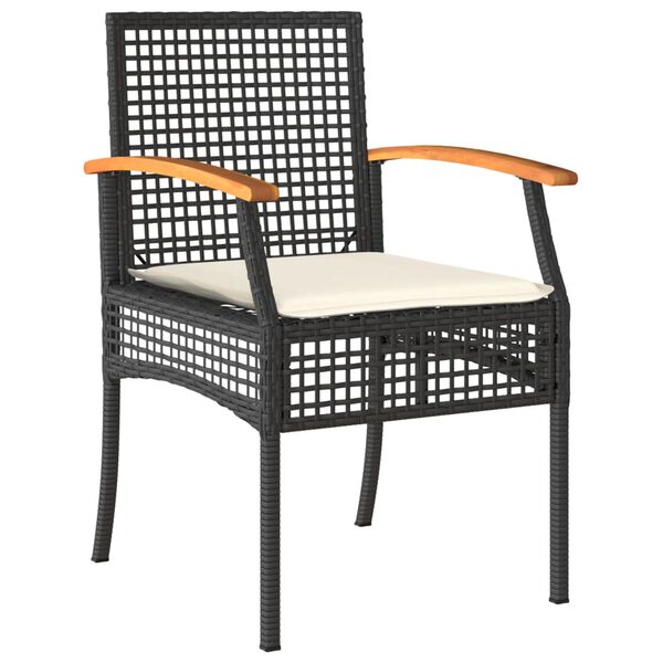 vidaXL Garden Dining Set Black, Cream White