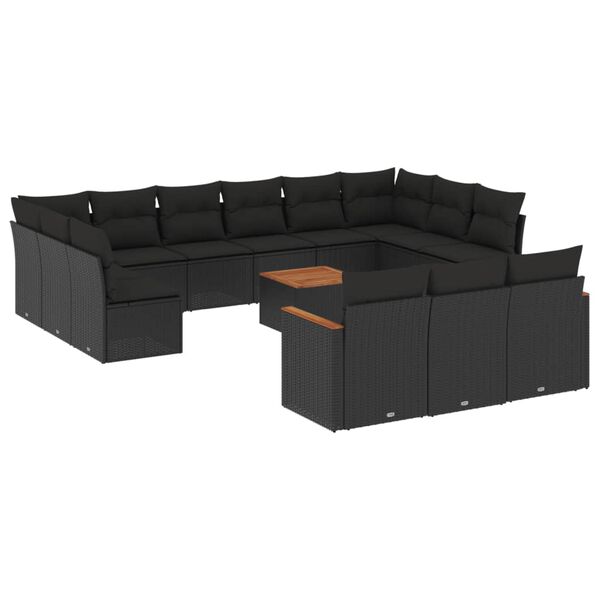vidaXL Garden Sofa Set Black