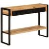 vidaXL Console Table Brown and Black Solid Mango Wood, Iron Medium