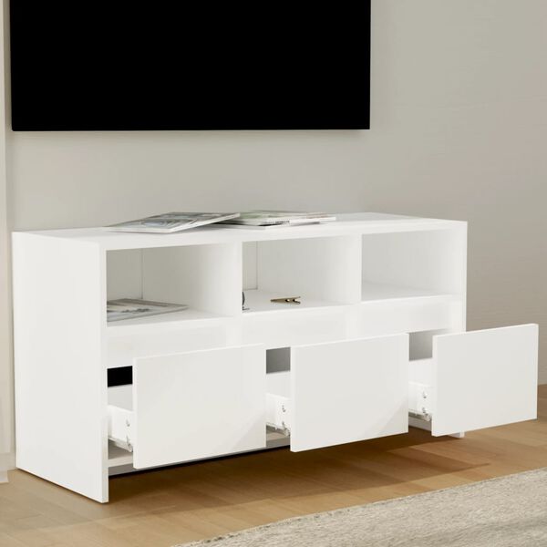 vidaXL TV Cabinet White Engineered Wood Medium TV Cabinet Rectangular