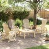 vidaXL Garden Adirondack Chair Set of 4 Natural Wood Solid fir wood