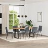 vidaXL Dining Chair Set of 6 Dark Grey Velvet, Plywood, Metal Medium