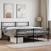 vidaXL Metal Bed Frame Black Powder-Coated Steel Small Double